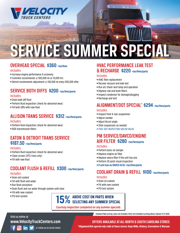 Service Summer Specials